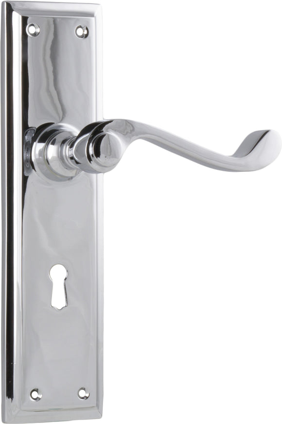 Door Lever Milton Lock Pair Chrome Plated H200xW50xP68mm