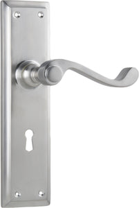 Door Lever Milton Lock Pair Satin Chrome H200xW50xP68mm