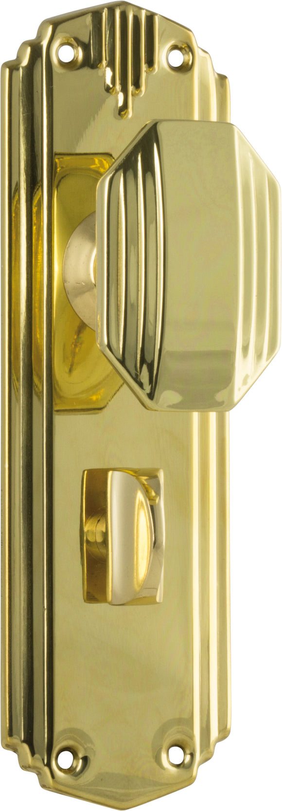 Door Knob Napier Art Deco Privacy Pair Polished Brass H178xW54xP50mm