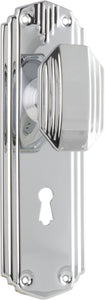 Door Knob Napier Art Deco Lock Pair Chrome Plated H178xW54xP50mm