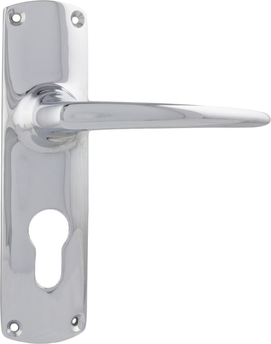 Door Lever Retro Euro Pair Chrome Plated H150xW40xP57mm