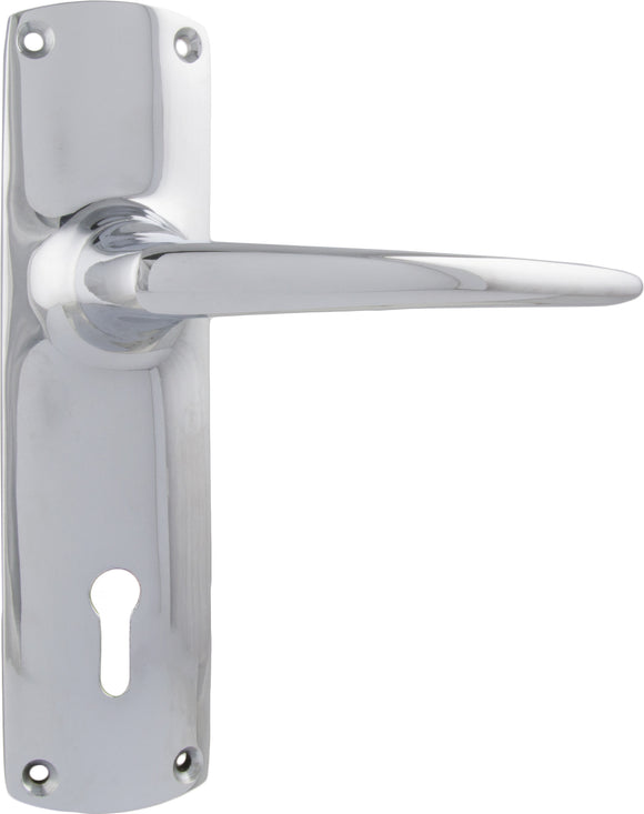 Door Lever Retro Lock Pair Chrome Plated H150xW40xP57mm