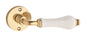 Door Lever Exeter Round Rose Pair Ivory Porcelain Polished Brass D50xP66mm