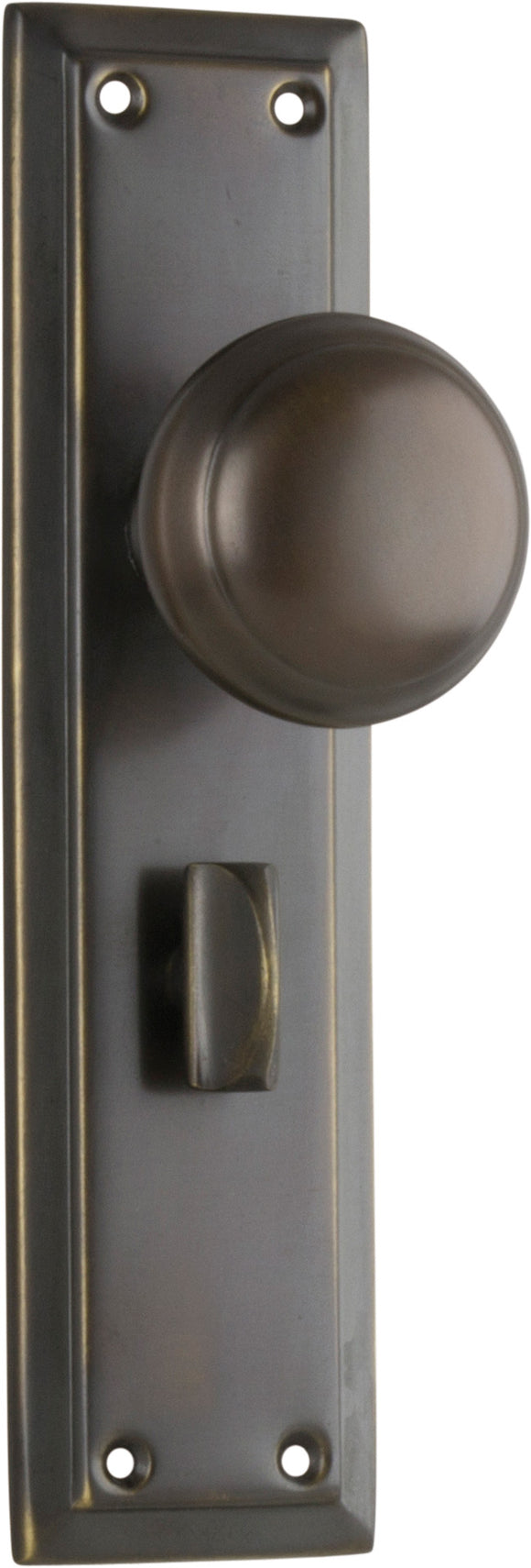 Door Knob Richmond Privacy Pair Antique Brass H200xW50xP62mm