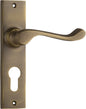 Door Lever Fremantle Euro Pair Antique Brass H150xW35xP50mm