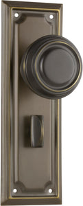 Door Knob Edwardian Privacy Pair Antique Brass H185xW60xP57mm