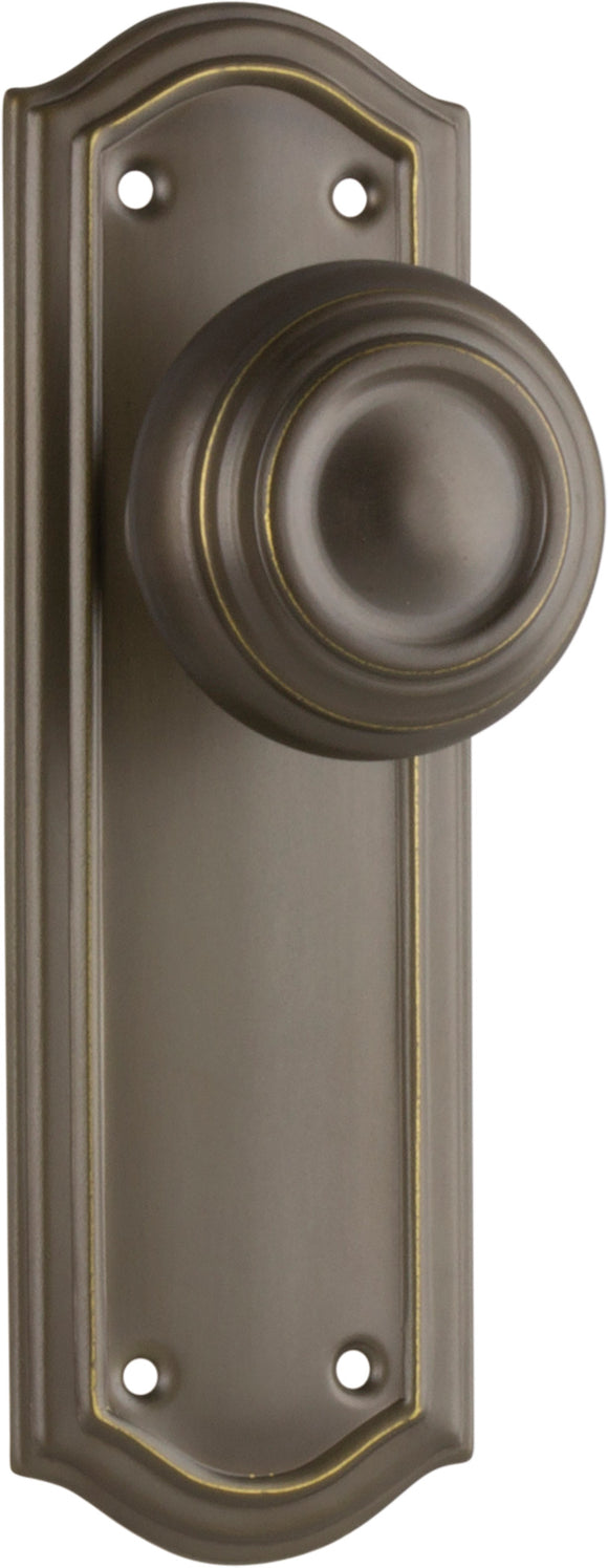 Door Knob Kensington Latch Pair Antique Brass H175xP57xW58mm