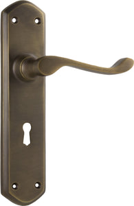 Door Lever Windsor Lock Pair Antique Brass H200xP60xW45mm