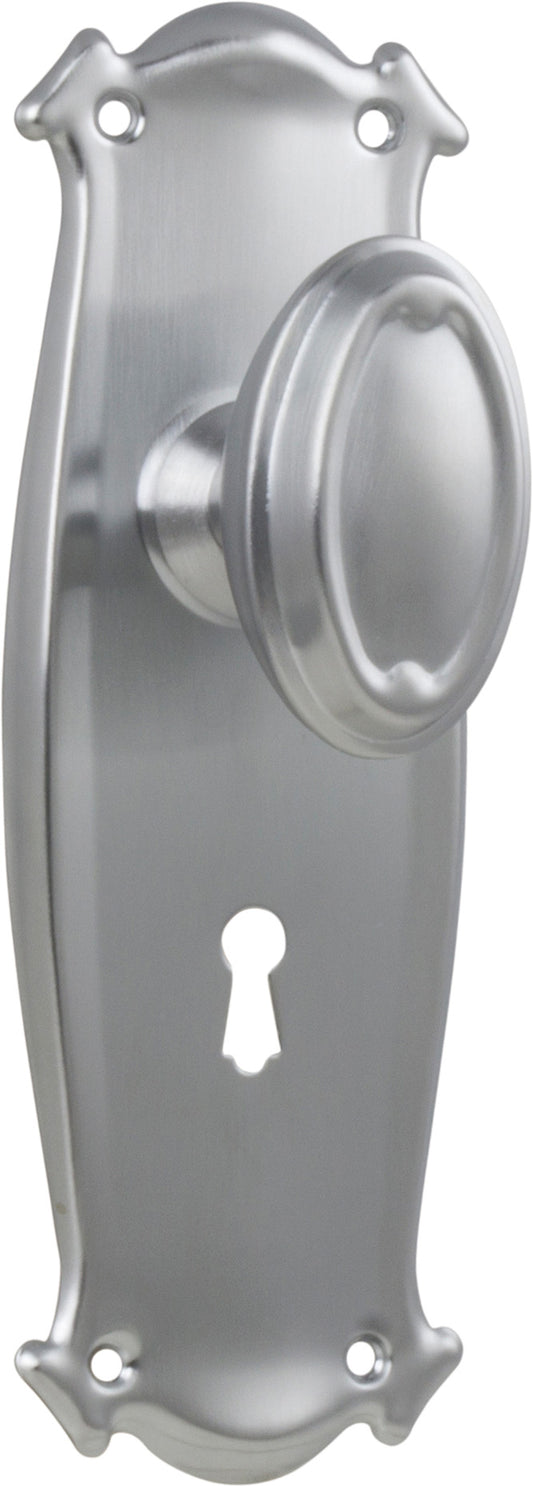 Door Knob Bungalow Lock Pair Satin Chrome H197xW68xP60mm