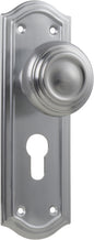 Door Knob Kensington Euro Pair Satin Chrome H175xP57xW58mm
