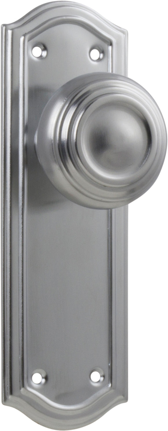 Door Knob Kensington Latch Pair Satin Chrome H175xP57xW58mm