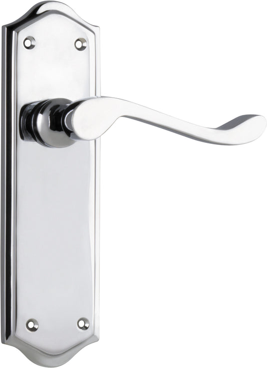 Door Lever Henley Latch Pair Chrome Plated H180xW50xP58mm
