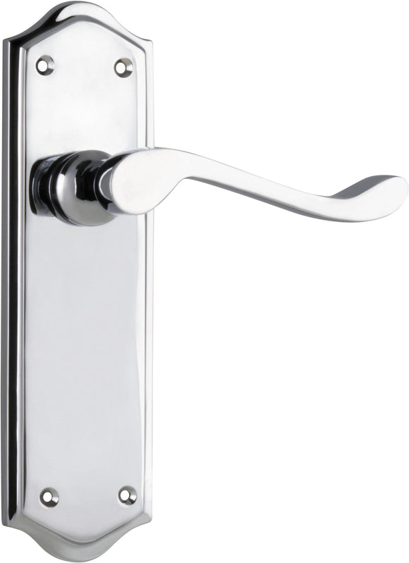 Door Lever Henley Latch Pair Chrome Plated H180xW50xP58mm