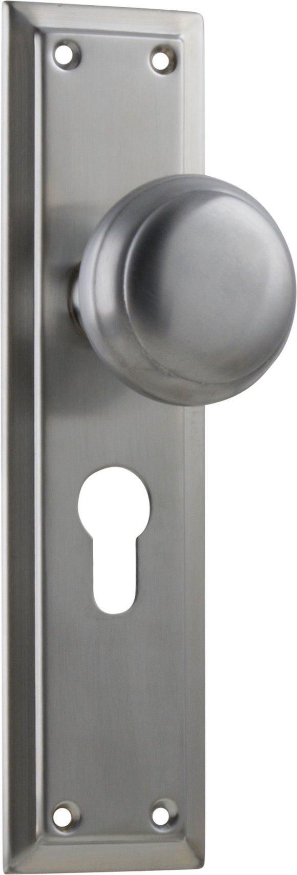 Door Knob Richmond Euro Pair Satin Chrome H200xW50xP62mm