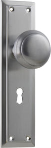 Door Knob Richmond Lock Pair Satin Chrome H200xW50xP62mm
