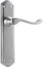 Door Lever Windsor Latch Pair Satin Chrome H200xP60xW45mm
