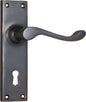 Door Lever Victorian Lock Pair Antique Copper H152xW42xP59mm