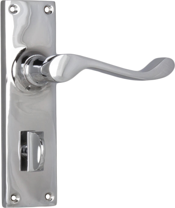 Door Lever Victorian Privacy Pair Chrome Plated H152xW42xP59mm