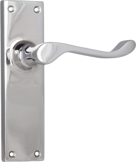 Door Lever Victorian Latch Pair Chrome Plated H152xW42xP59mm