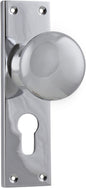 Door Knob Victorian Euro Pair Chrome Plated H152xW42xP75mm