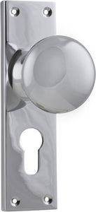 Door Knob Victorian Euro Pair Chrome Plated H152xW42xP75mm