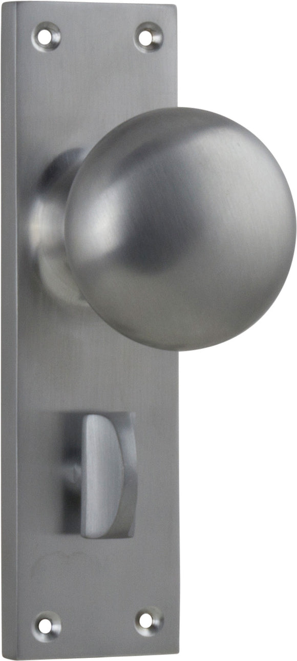 Door Knob Victorian Privacy Pair Satin Chrome H152xW42xP75mm