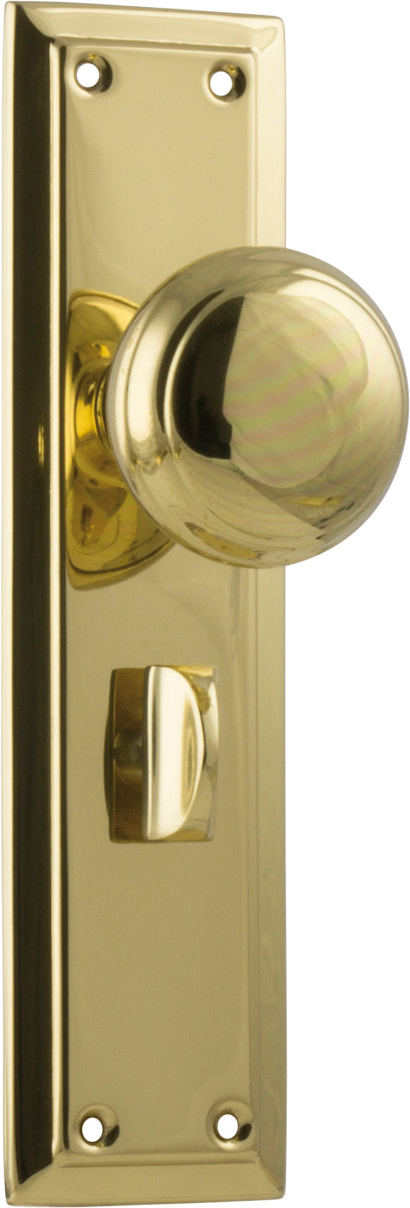 Door Knob Richmond Privacy Pair Polished Brass H200xW50xP62mm
