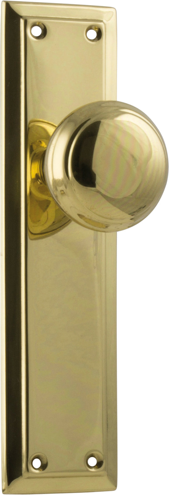 Door Knob Richmond Latch Pair Polished Brass H200xW50xP62mm