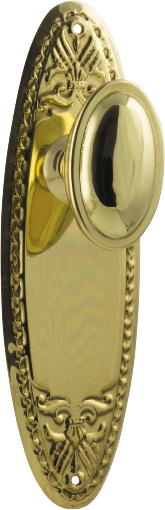Door Knob Fitzroy Latch Pair Polished Brass H205xW63xP60mm