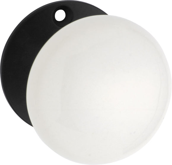 Door Knob White Porcelain Round Rose Pair Matt Black D55xP57mm