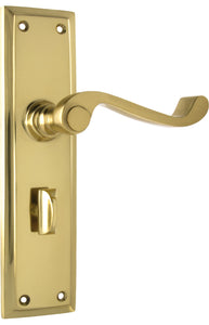 Door Lever Milton Privacy Pair Polished Brass H200xW50xP68mm
