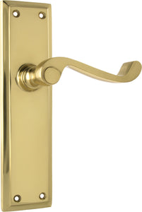 Door Lever Milton Latch Pair Polished Brass H200xW50xP68mm