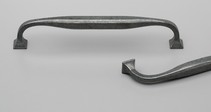 Kethy Zamak D Handle Square Section Beveled Corners C to C Iron Effect Finish Available In 2 Sizes : 128mm ,160mm