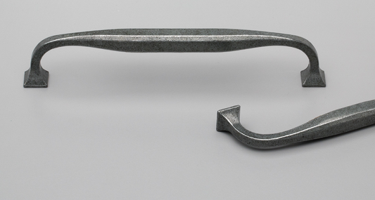 Kethy Zamak D Handle Square Section Beveled Corners C to C Iron Effect Finish Available In 2 Sizes : 128mm ,160mm