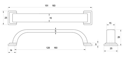 Kethy Windsor Handle C to C Cast Iron Available In 2 Sizes : 128mm ,160mm