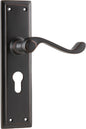 Door Lever Milton Euro Pair Antique Copper H200xW50xP68mm