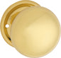 Door Knob Plain Round Rose Pair Polished Brass D54xP53mm BP54mm