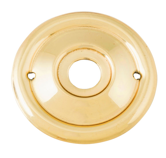 Backplate For Milled Edge Mortice Knob Pair Polished Brass D52mm