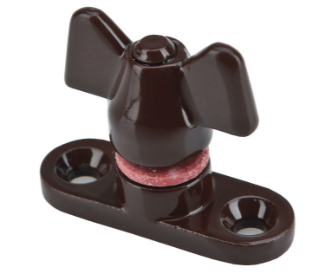 Jaeco Wingnut and Base for Quadrant Stay In 6 Colours : Brass Plate ,Chrome ,Florentine Bronze ,Satin Chrome ,Satin Nickel ,White
