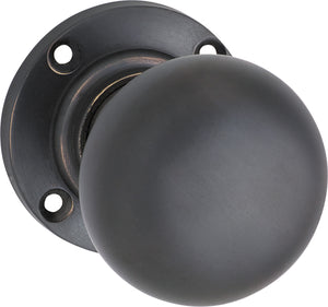 Door Knob Victorian Round Rose Pair Antique Copper D54xP65mm BP57mm