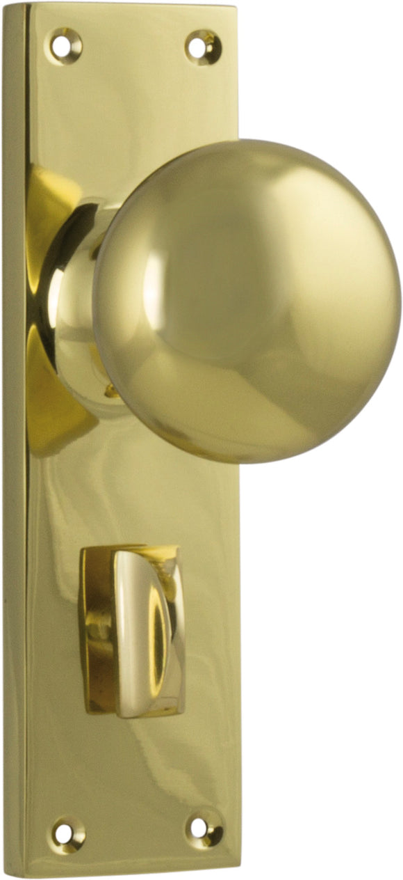 Door Knob Victorian Privacy Pair Polished Brass H152xW42xP75mm