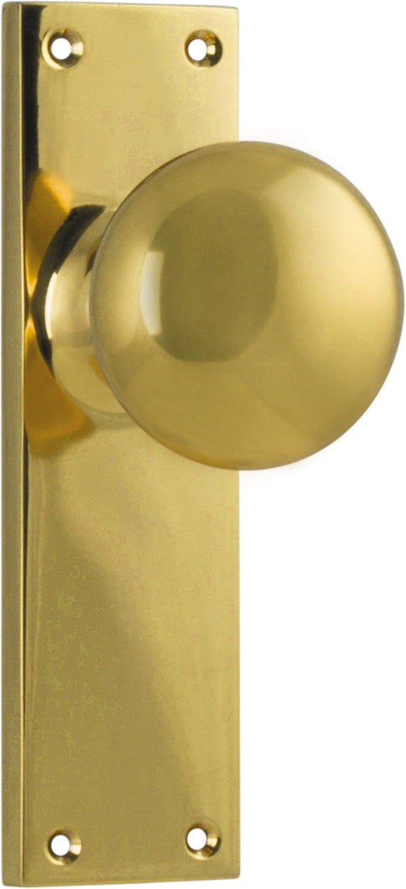 Door Knob Victorian Latch Pair Polished Brass H152xW42xP75mm