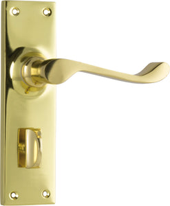 Door Lever Victorian Privacy Pair Polished Brass H152xW42xP59mm