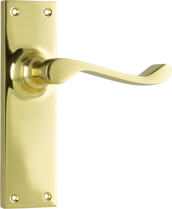 Door Lever Victorian Latch Pair Polished Brass H152xW42xP59mm