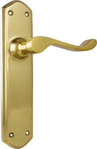 Door Lever Windsor Latch Pair Polished Brass H200xP60xW45mm