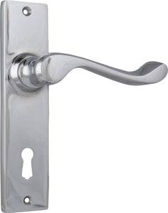Door Lever Fremantle Lock Pair Chrome Plated H150xW35xP50mm