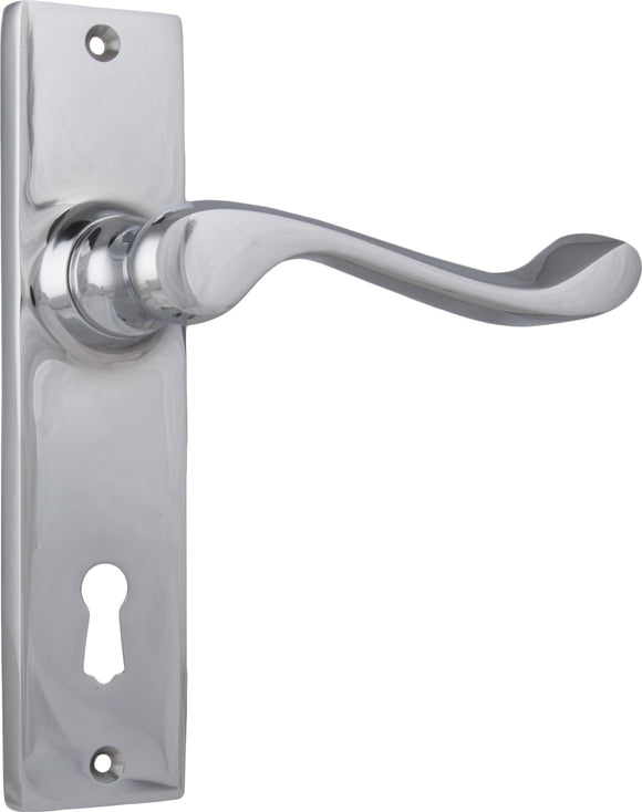 Door Lever Fremantle Lock Pair Chrome Plated H150xW35xP50mm