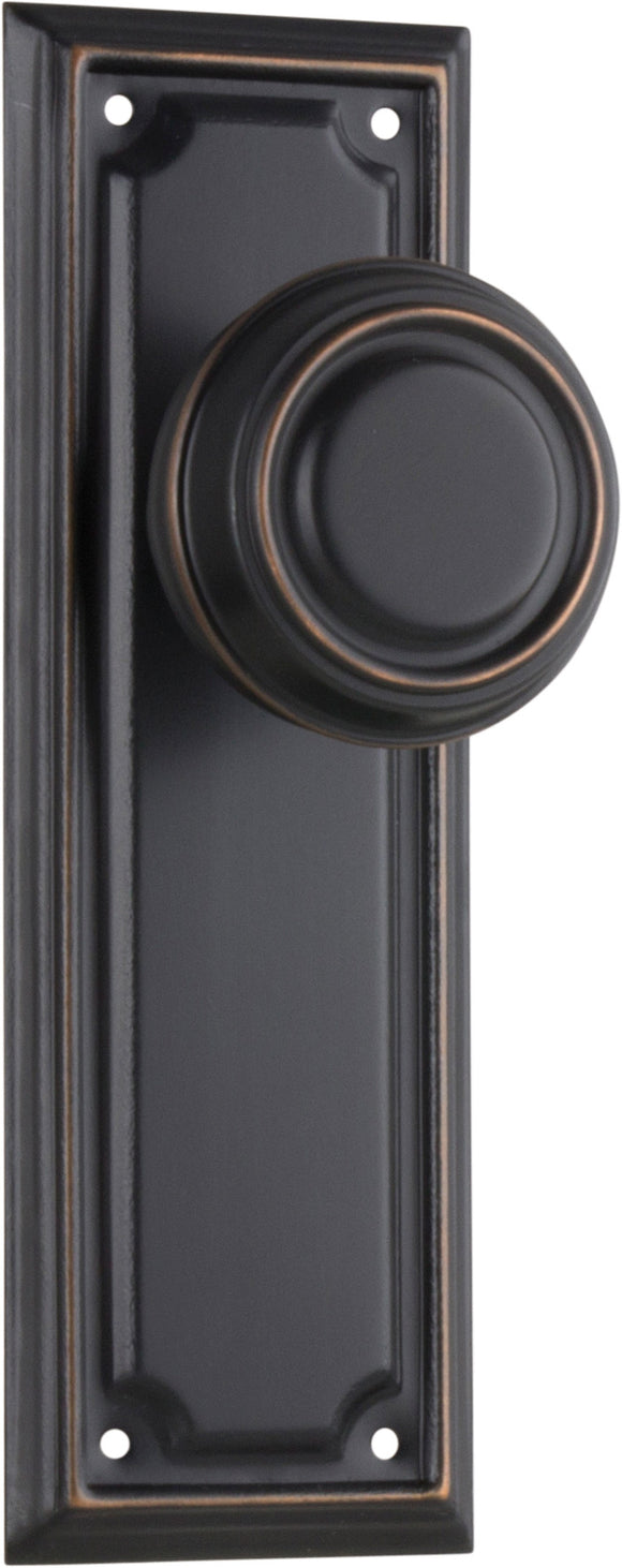 Door Knob Edwardian Latch Pair Antique Copper H185xW60xP57mm