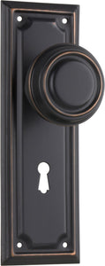 Door Knob Edwardian Lock Pair Antique Copper H185xW60xP57mm