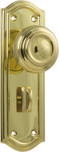 Door Knob Kensington Privacy Pair Polished Brass H175xP57xW58mm